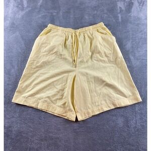 Paradise Bay Vintage Yellow Elastic Drawstring Waist Shorts Womens Large L